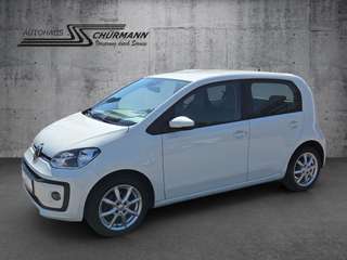 Schräge Frontansicht auf einen Volkswagen up! , freigestellt