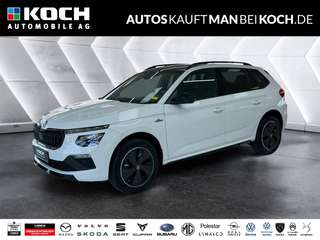 Schräge Frontansicht auf einen Skoda Kamiq , freigestellt