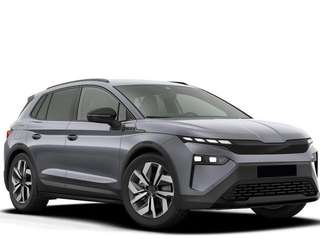 Schräge Frontansicht auf einen Skoda ELROQ , freigestellt