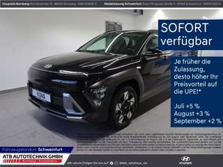 Schräge Frontansicht auf einen Hyundai Kona , freigestellt