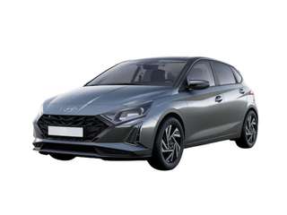 Schräge Frontansicht auf einen Hyundai i20 , freigestellt