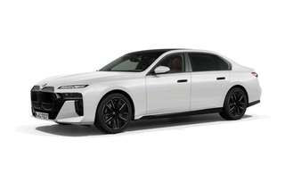 Schräge Frontansicht auf einen BMW 7er-Reihe , freigestellt
