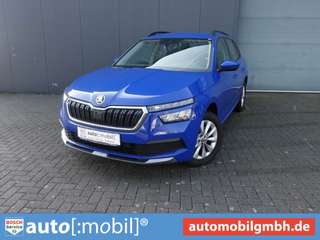 Schräge Frontansicht auf einen Skoda Kamiq , freigestellt