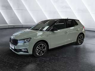Schräge Frontansicht auf einen Skoda Fabia , freigestellt