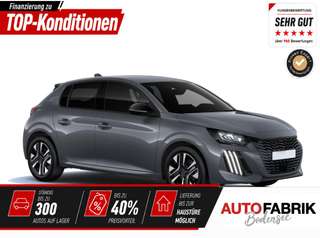 Schräge Frontansicht auf einen Peugeot 208 , freigestellt