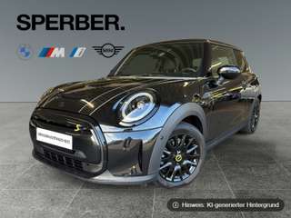 Schräge Frontansicht auf einen MINI COOPER SE , freigestellt