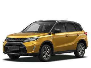 Schräge Frontansicht auf einen Suzuki Vitara , freigestellt