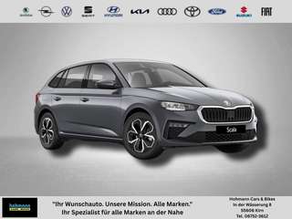 Schräge Frontansicht auf einen Skoda Scala , freigestellt