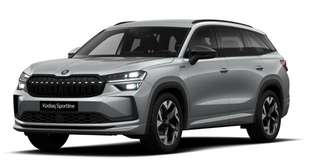 Schräge Frontansicht auf einen Skoda Kodiaq , freigestellt