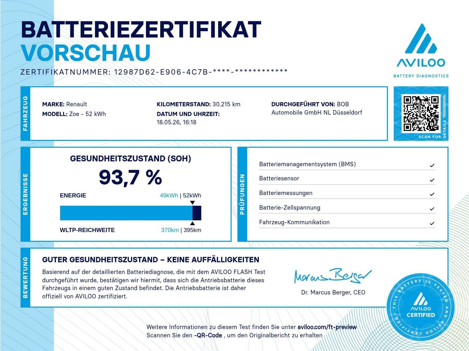 Fahrzeugbild eines Renault ZOE
