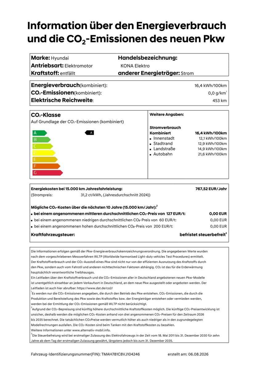 Fahrzeugbild eines Hyundai Kona Elektro