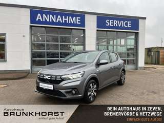 Schräge Frontansicht auf einen Dacia Sandero , freigestellt