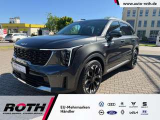 Schräge Frontansicht auf einen Kia Sorento , freigestellt