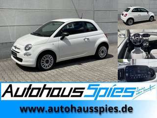 Schräge Frontansicht auf einen Fiat 500 , freigestellt