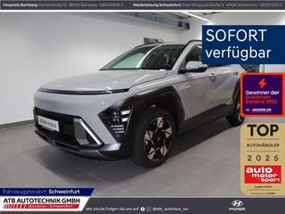 Schräge Frontansicht auf einen Hyundai Kona , freigestellt