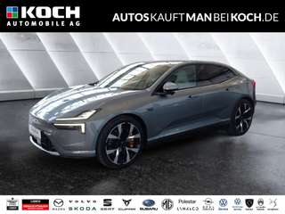 Schräge Frontansicht auf einen Polestar 4 , freigestellt