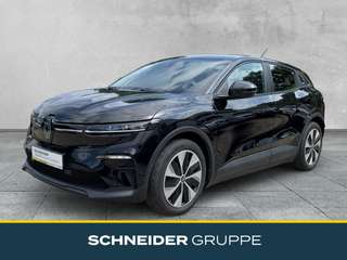 Schräge Frontansicht auf einen Renault Megane E-TECH , freigestellt