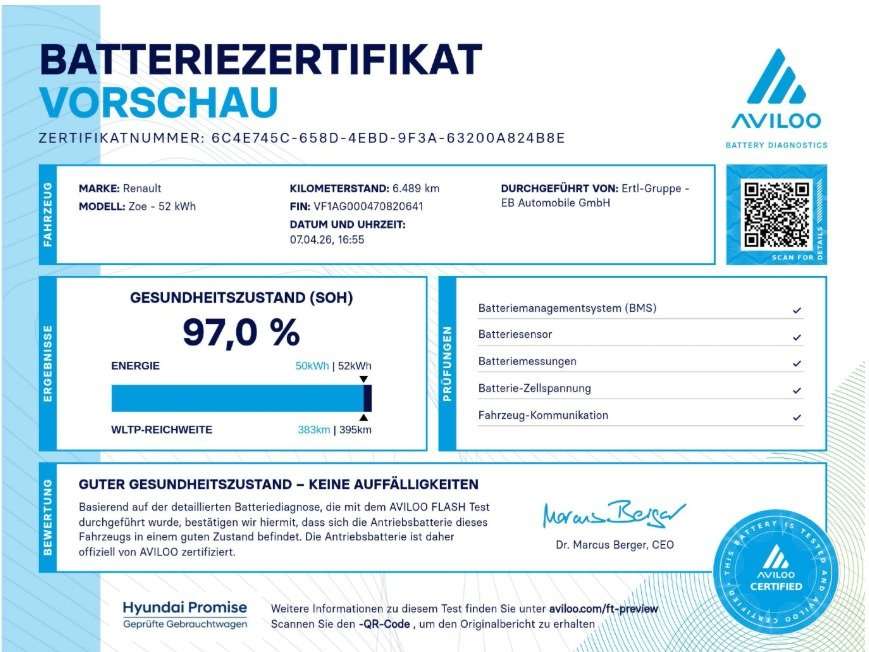 Fahrzeugbild eines Renault ZOE