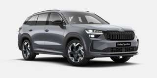 Schräge Frontansicht auf einen Skoda Kodiaq , freigestellt