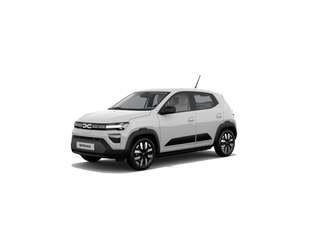 Schräge Frontansicht auf einen Dacia Spring , freigestellt