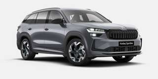 Schräge Frontansicht auf einen Skoda Kodiaq , freigestellt