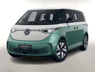 Schräge Frontansicht auf einen Volkswagen ID. BUZZ , freigestellt