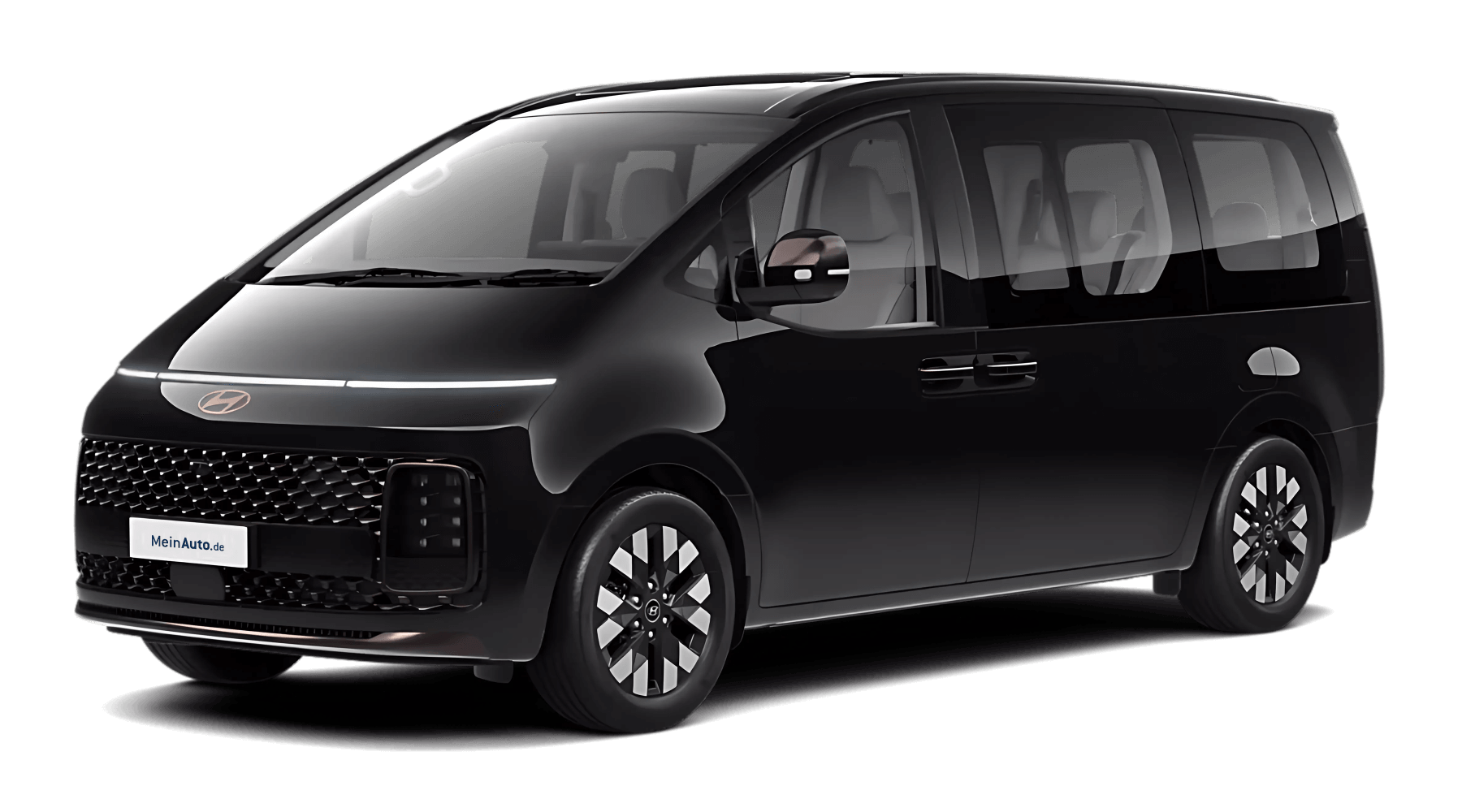 Frontansicht eines Hyundai Staria Hybrid (neues Modell), freigestellt