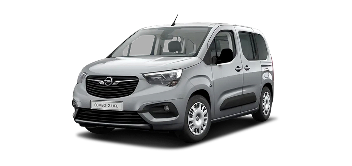 Frontansicht eines Opel Combo-e Life, freigestellt