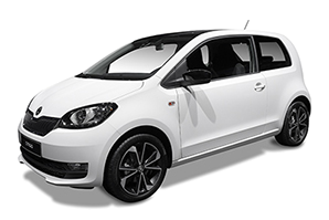 Frontansicht eines Skoda CITIGOe iV, freigestellt