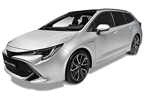 Frontansicht eines Toyota Corolla Touring Sports, freigestellt