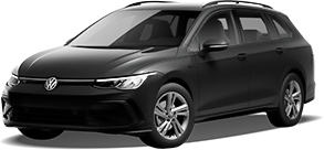 Frontansicht eines VW Golf 8 Variant ACTIVE, freigestellt