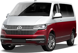 Frontansicht eines VW Multivan Cruise, freigestellt