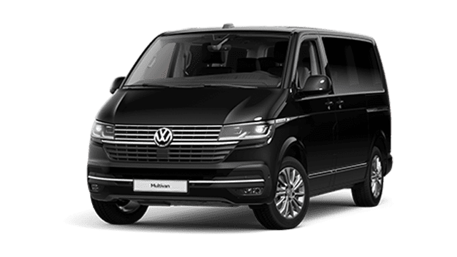 Frontansicht eines VW Multivan Exclusive, freigestellt