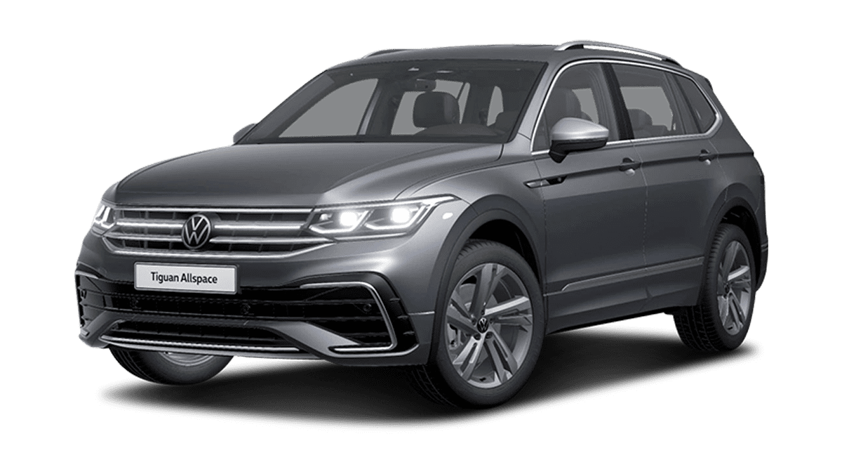 Frontansicht eines VW Tiguan Allspace , freigestellt