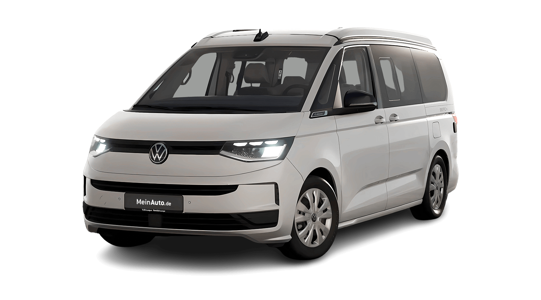 Frontansicht eines VW California Plug-in-Hybrid, freigestellt